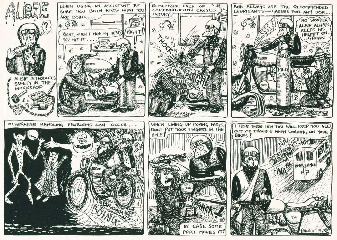 Albie the Biker Cartoon Strip
